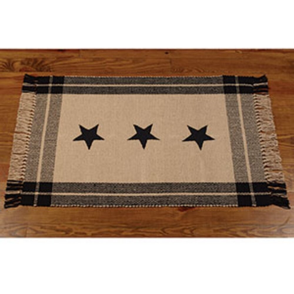 New Country House Black Star Rug